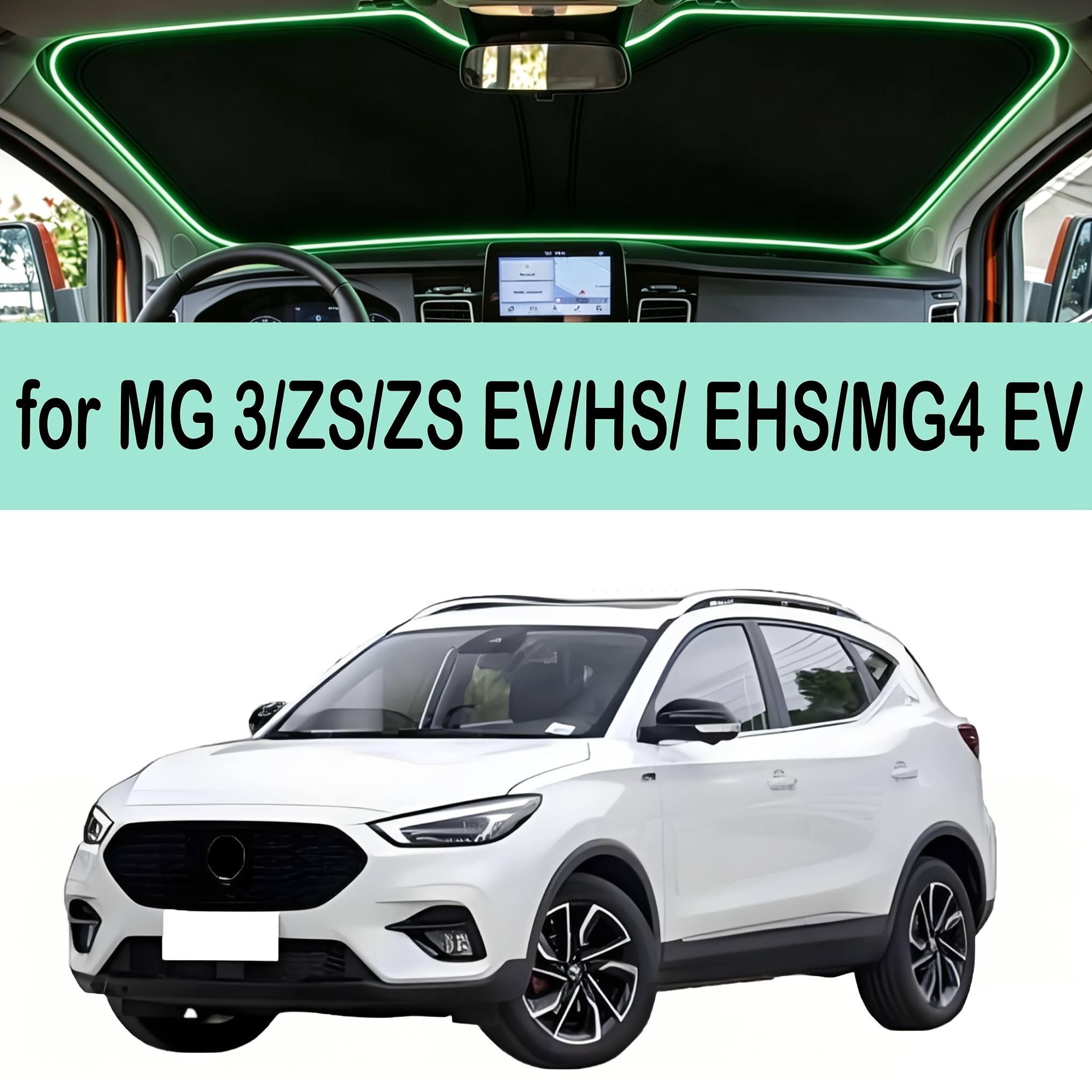 TEMU For /zs//hs/ Ehs/mg4 Ev 2017-2025 2026 Windshield Sun Shade, Front Window Sunshade Foldable Auto Interior Accessories To Sun Visor For Front