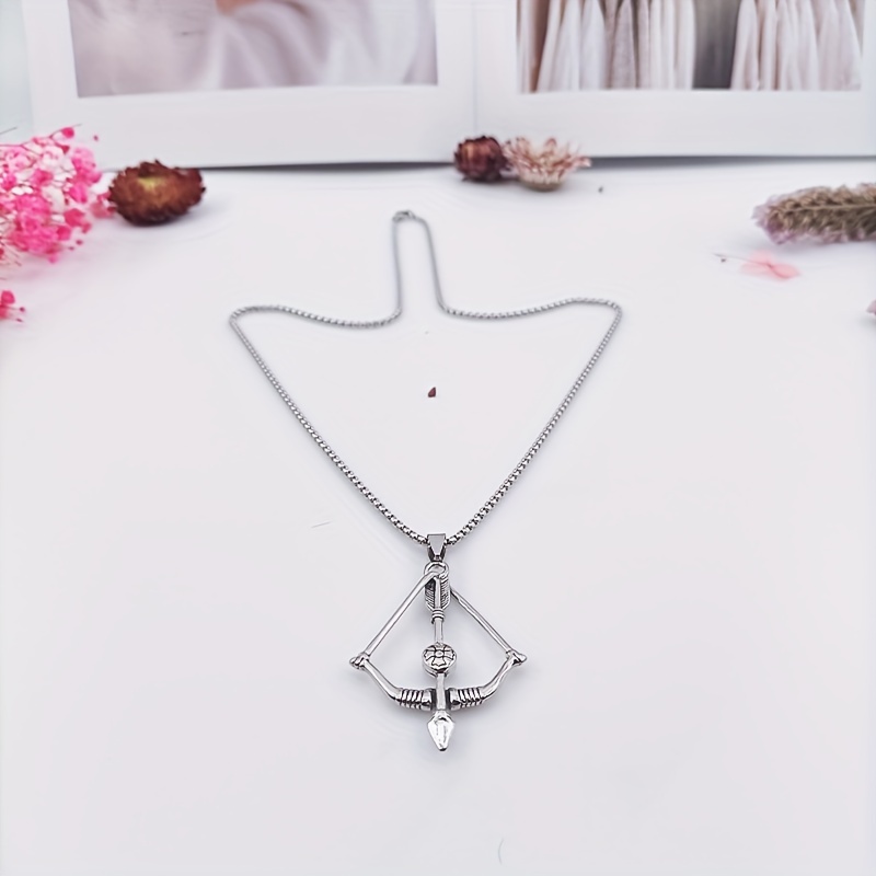 Natural Crystal Cupid Bow And Arrow Pendant Necklace For - Temu United  Kingdom