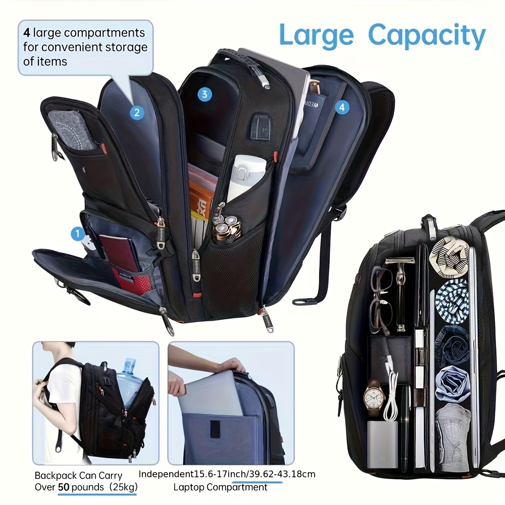 best all weather laptop backpack Women's Solid Color Waterproof Nylon Backpack Blue