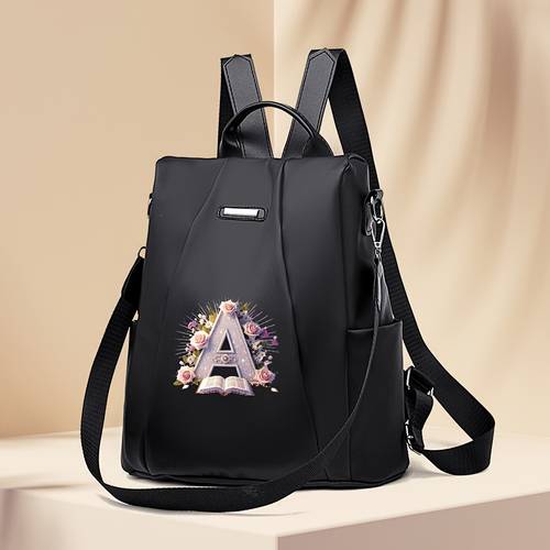 item picture backpack with anti theft stylish and secure backpack suitable for daily short trips shopping and commuting features a simple and silhouette space and a printed pattern with a z elements