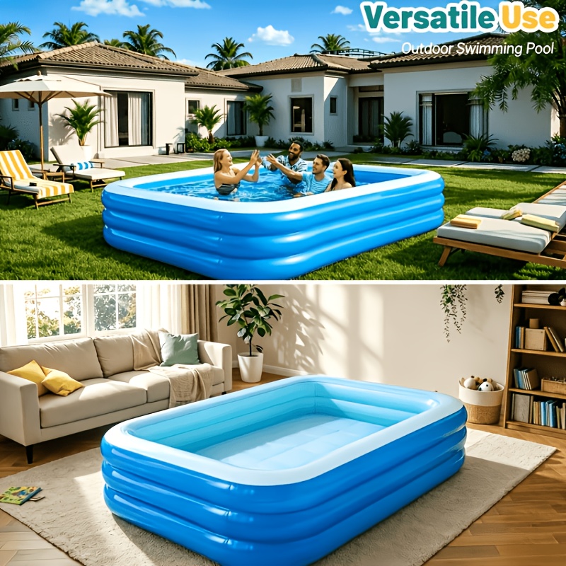 Extra Large 3-Layer Inflatable Pool for Adults & Couples Outdoor Use