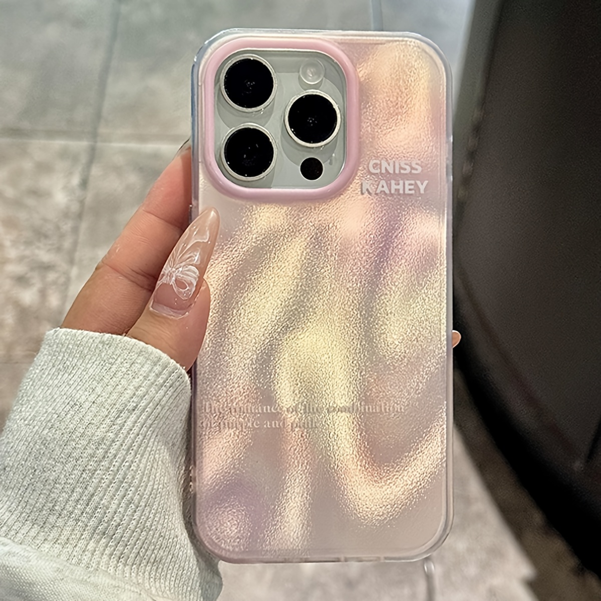 Custodia IPhone 12 A Libro Con Glitter E Stelle - Portafoglio In Pelle PU Magnetica Con Tasca Per Carte - Design Universo Arcobaleno - Viola