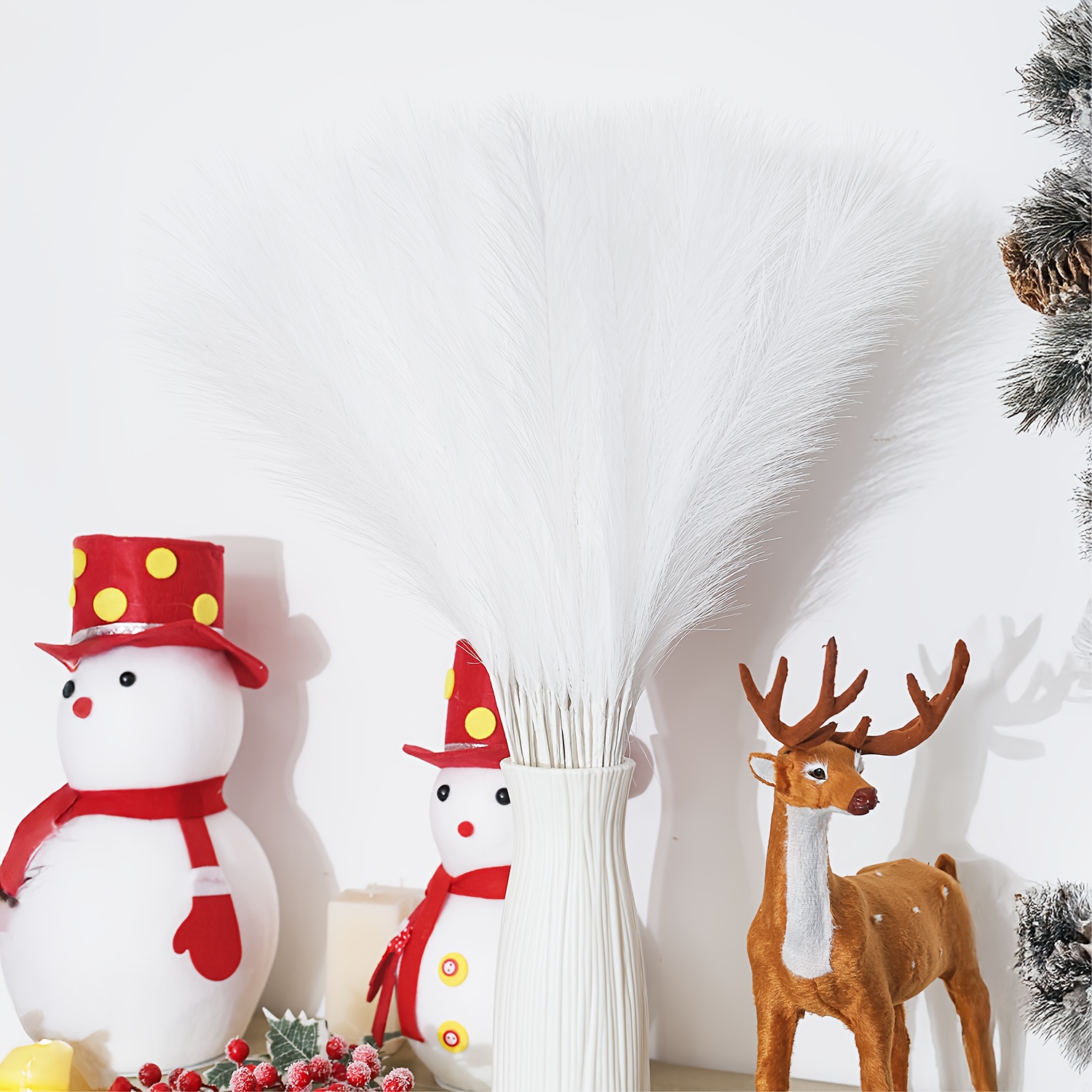 TEMU 28pcs Artificial Pampas Grass Christmas Decorations, Christmas Tree Christmas Gift Decorations, Pink Christmas Tree, Christmas Decorations