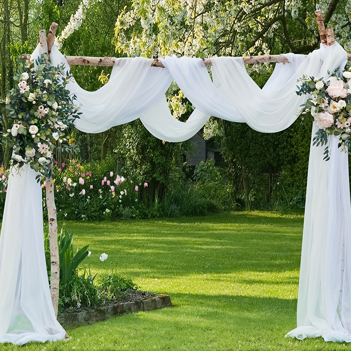 

1pc, Organza Wedding Fabric Drape 3 Colors Available Wedding Drapes, Wedding Backdrop Outdoor Wedding Ceremony Decoration Wedding Arch Drapes Fabric
