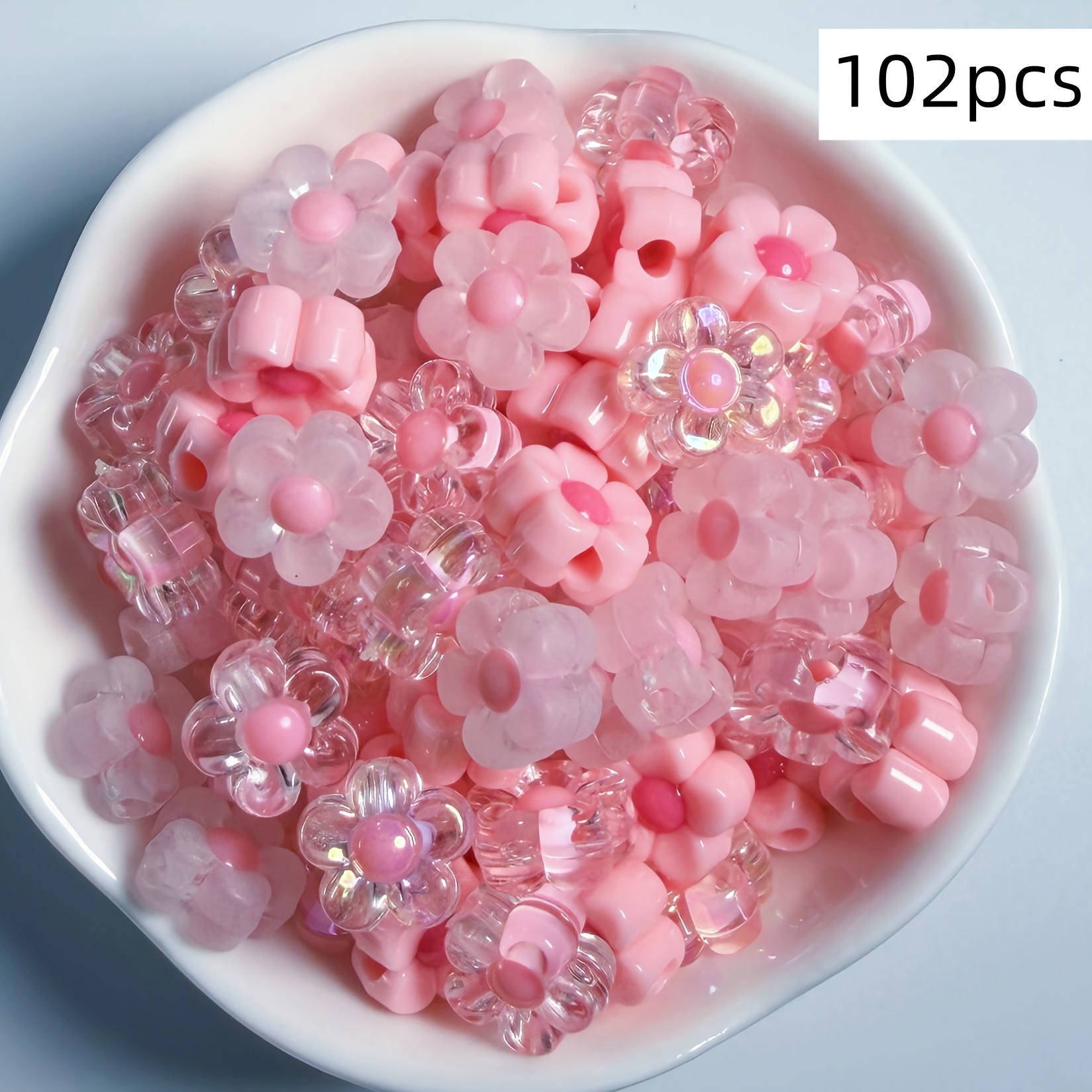 TEMU 102 pezzi di perline acriliche da 12 mm, misti, schema di colori per San, stile e cool, braccialetti versatili, collane, anelli e catene per