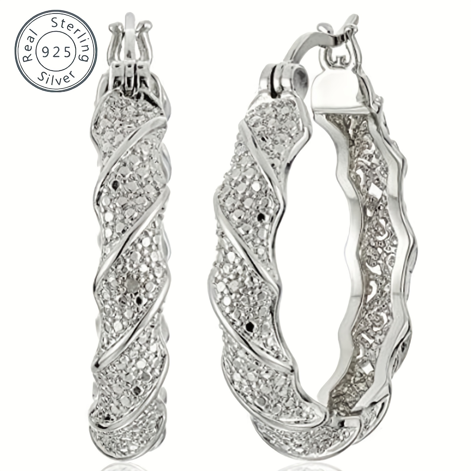 925 silvery spinning hoop lady earrings teenage   valentines day mothers day christmas birthday gifts graduation ceremony concerts womens exquisite gifts for lovers   mothers female friends with exquisite gift boxes Product details 2