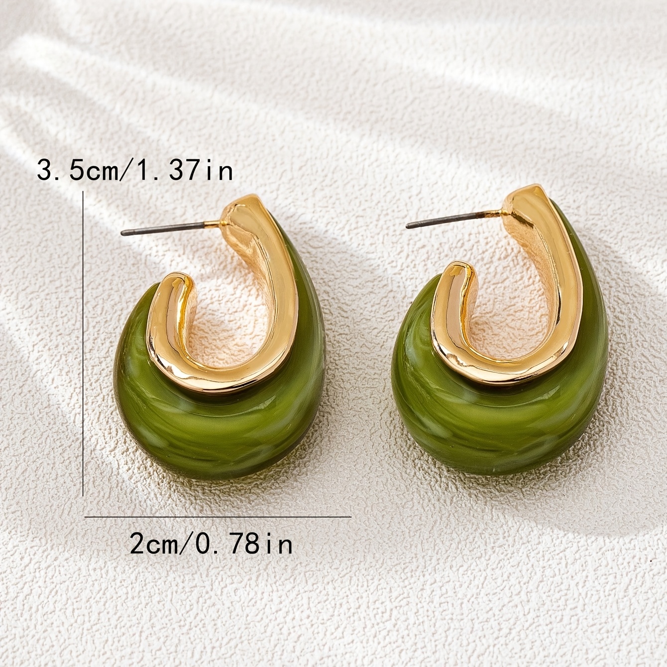 Women's Geometric U-Shaped Water Drop Resin Earrings