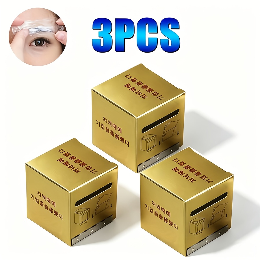 TEMU 3pcs Film Protecteur Transparent pour Tatouage des Sourcils, Boîte d'Emballage Professionnelle à Unique, Idéal pour les Produits Sourcils et