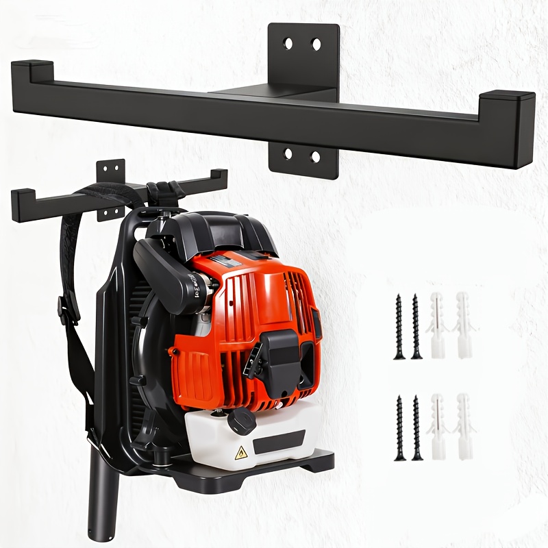 TEMU Backpack Leaf Blower Hanger, Backpack Blower Storage Organizer Holder, Heary Duty Chainsaw Wall Mount, Stand (1 Pack), Utility Shelves