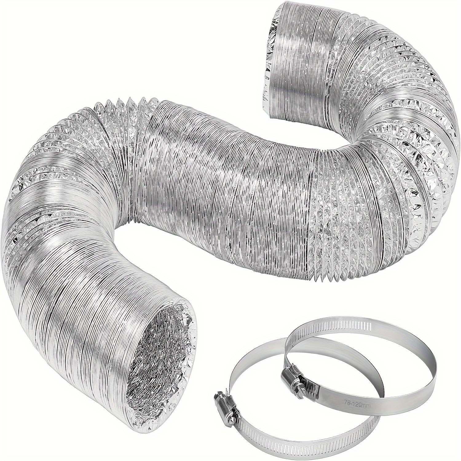 Flex Air Aluminum Duct Ventilation 2 Clamps Included Long - Temu