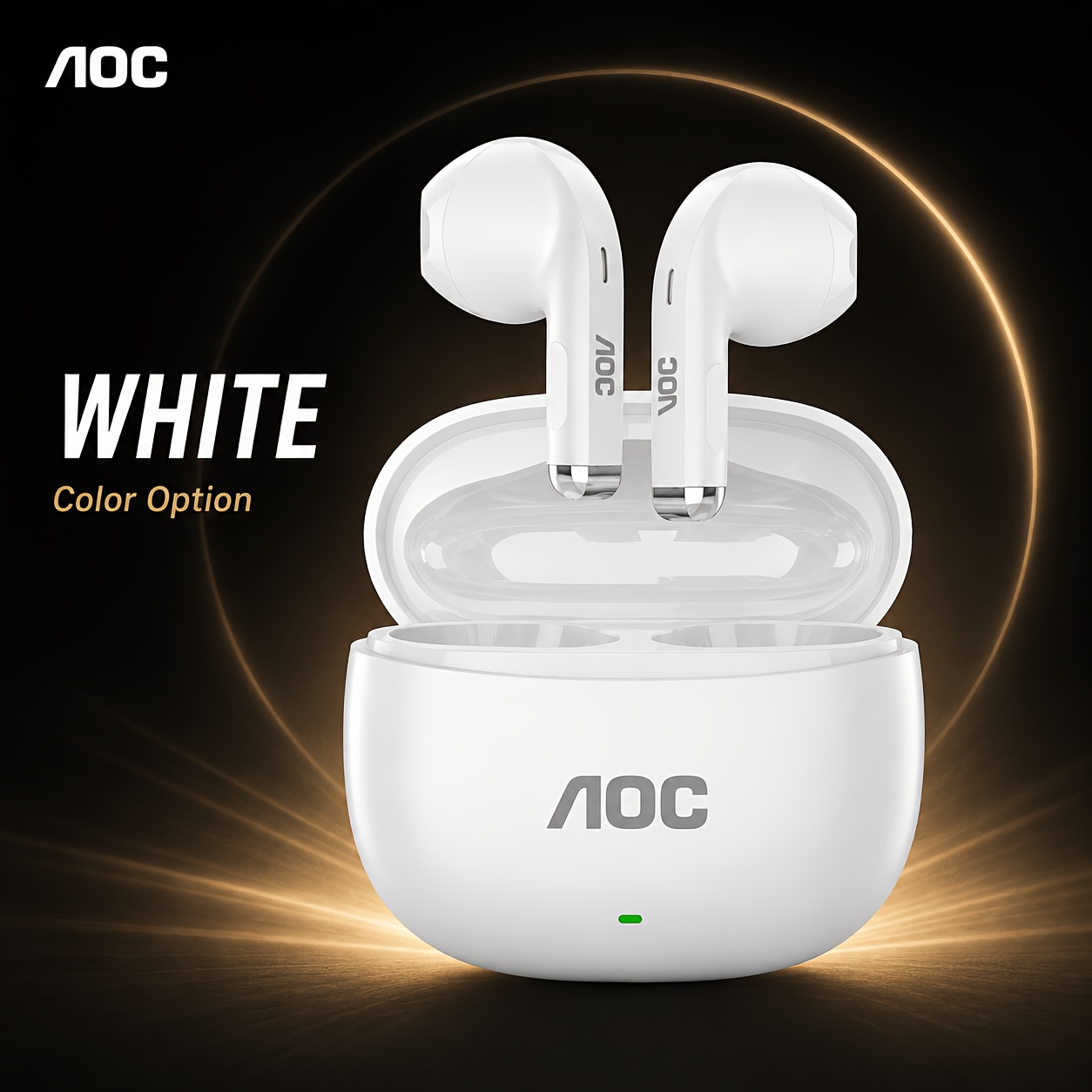 Aoc True Wireless Earphones, With Stable Chip Connection And , Wearing -30khz Movie Grade High Fidelity 500mah Large Capacity High-quality Ear Earphones, Suitable For Running/commuting