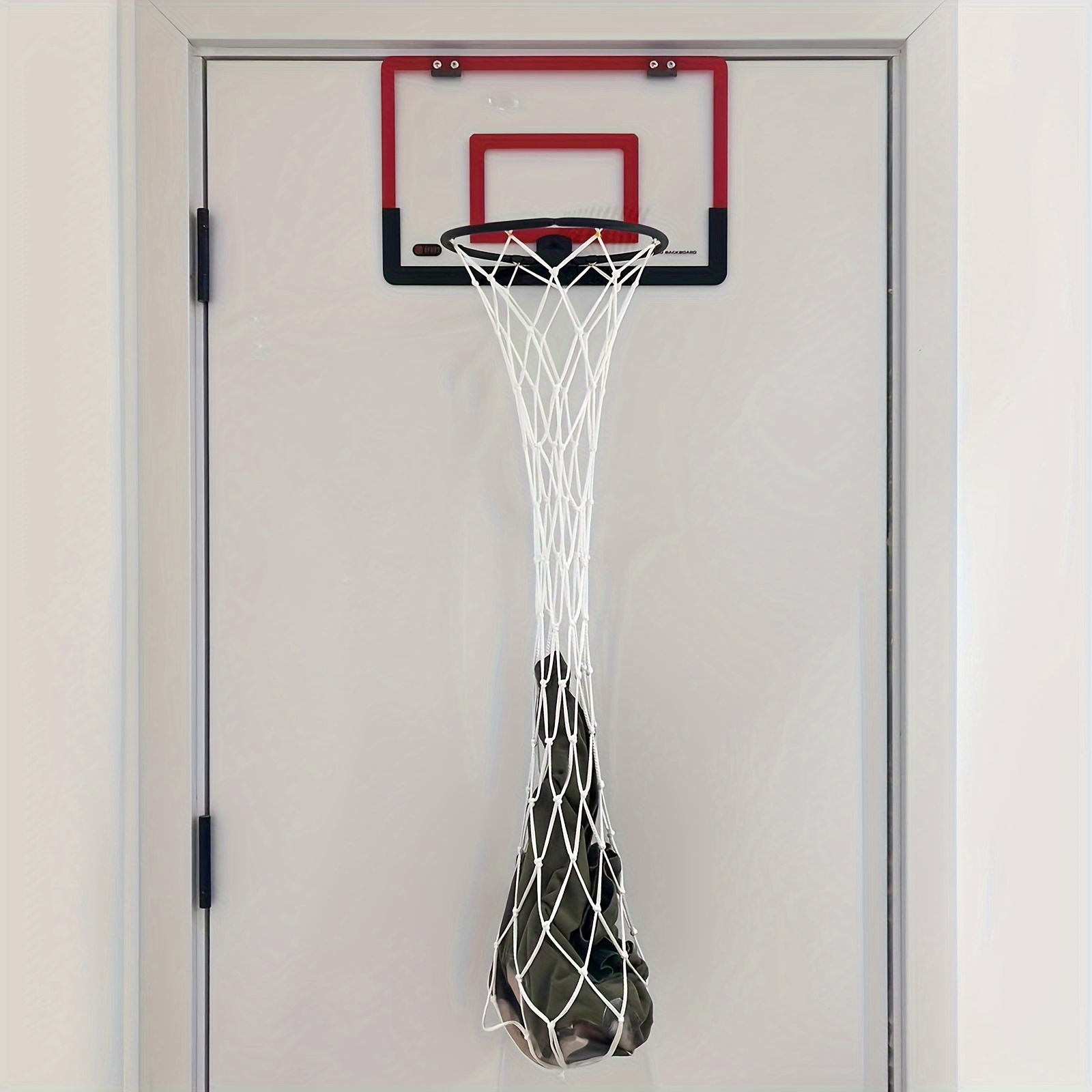 

1pc Basketball Laundry Hamper - Over The Door 2 In 1 Hanging Basketball Hoop Or Laundry Hamper Youth Room Decor - Fun Gift
