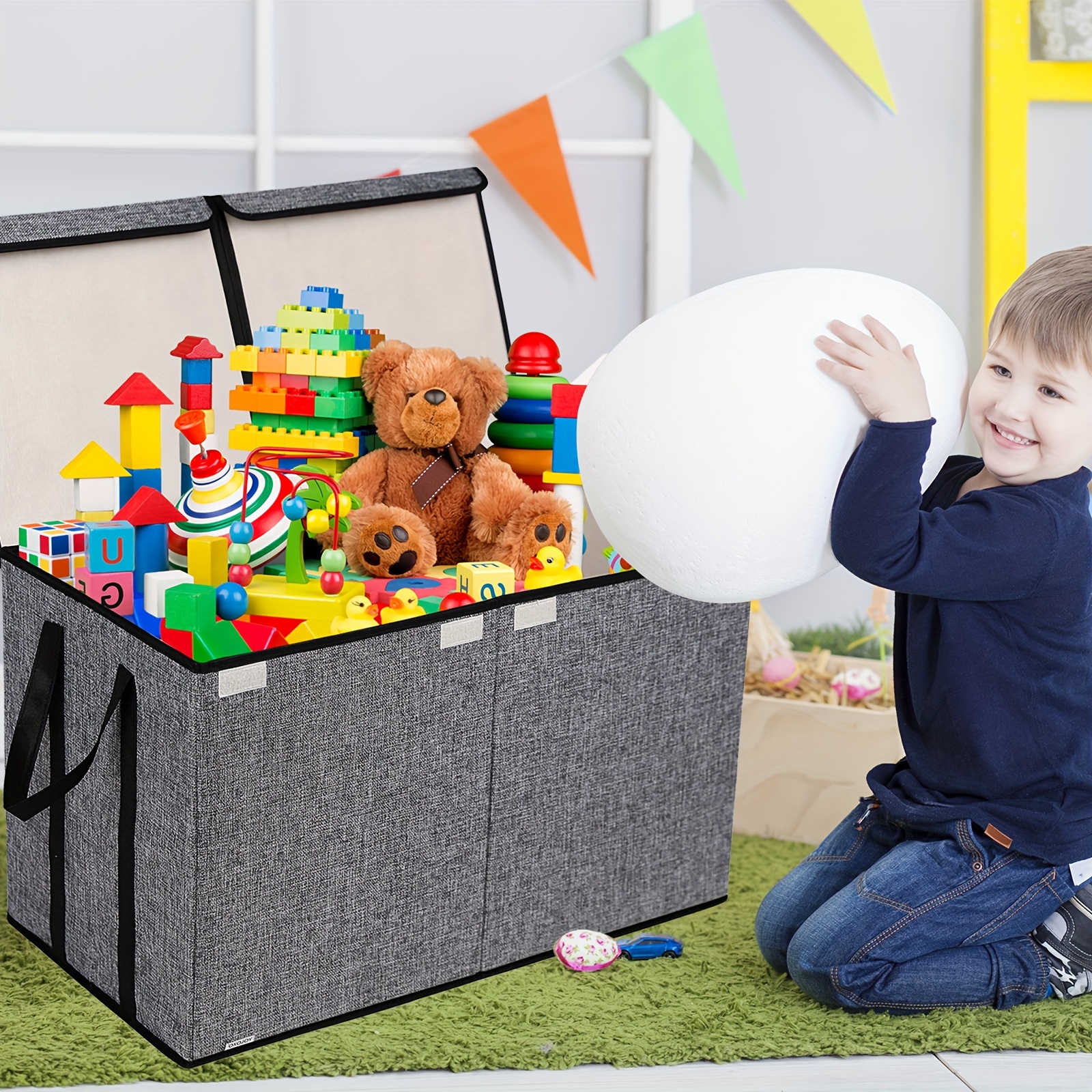 Toy Storage Bins ELUCHANG Toy Storage Box, 147L Large Foldable