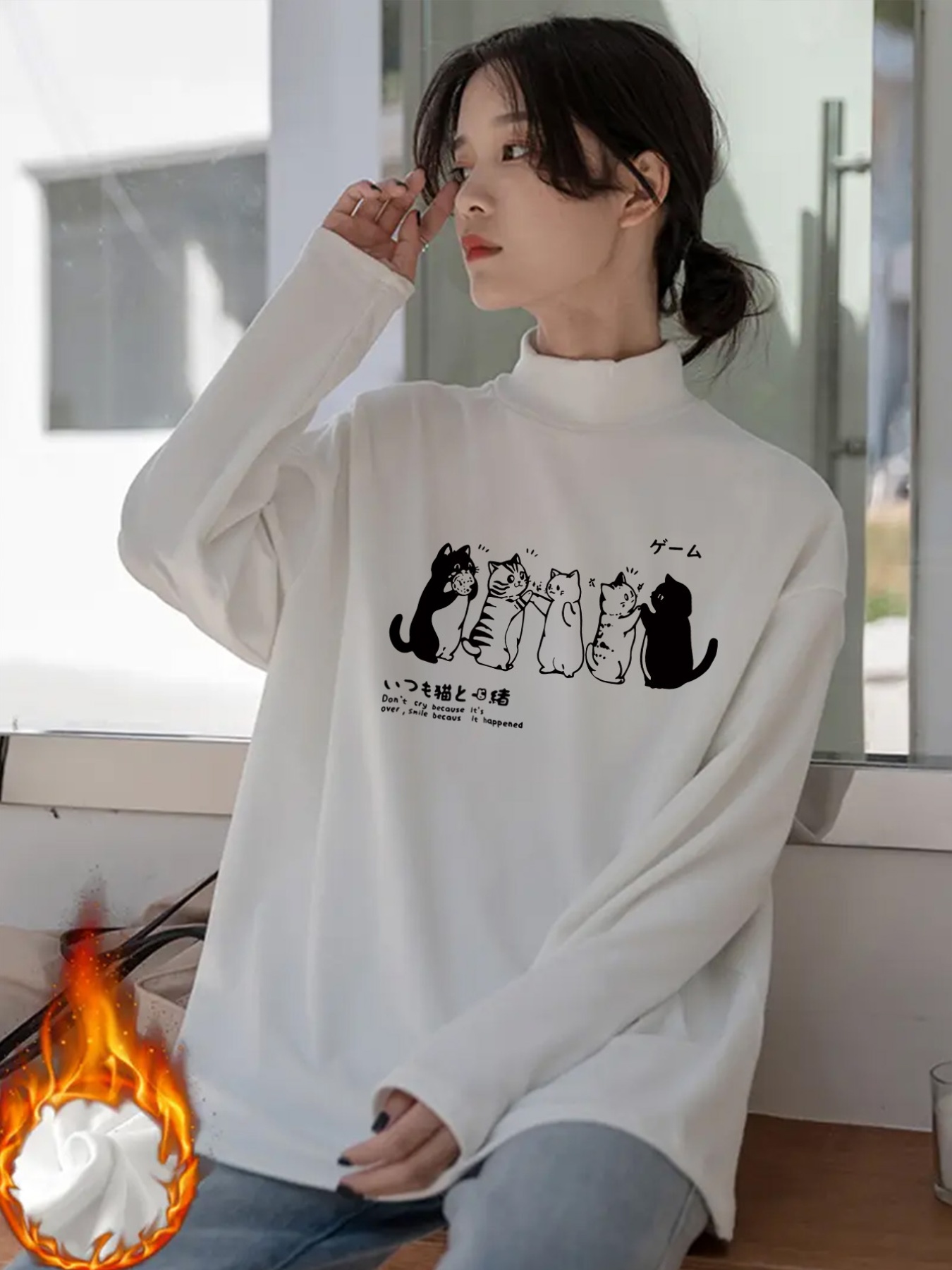 camiseta mujer moda otoño invierno top suelto cuello Temu Ecuador