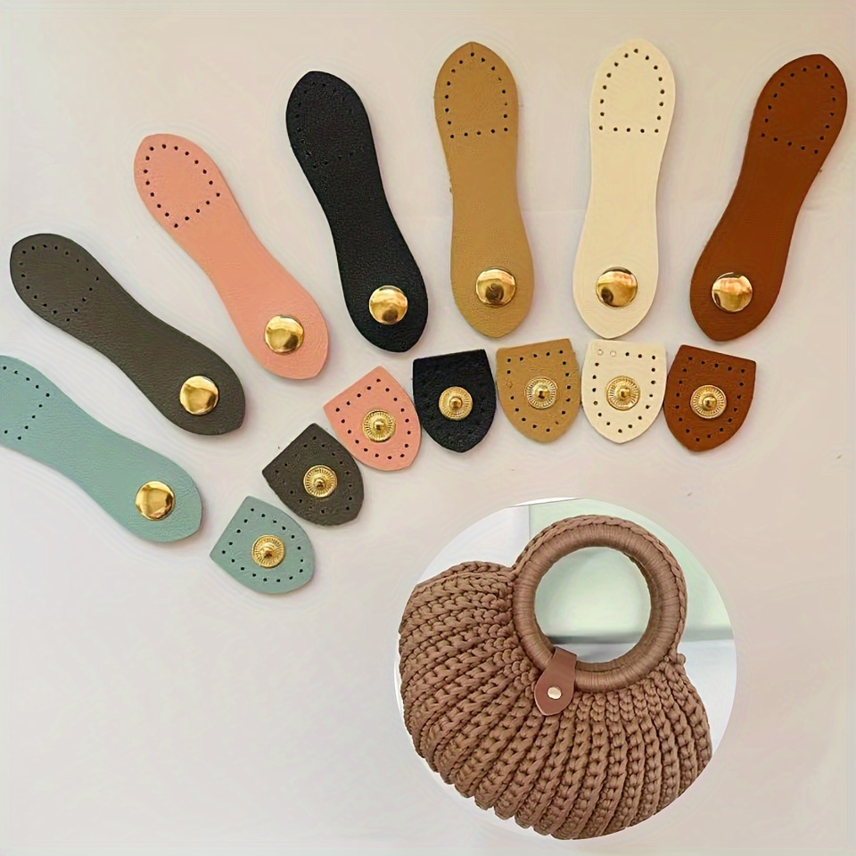 

6pcs About 9cm~2.5cm Diy Handmade Bag Pu Folding Hand Crochet Bag Purse Making Essential Accessories