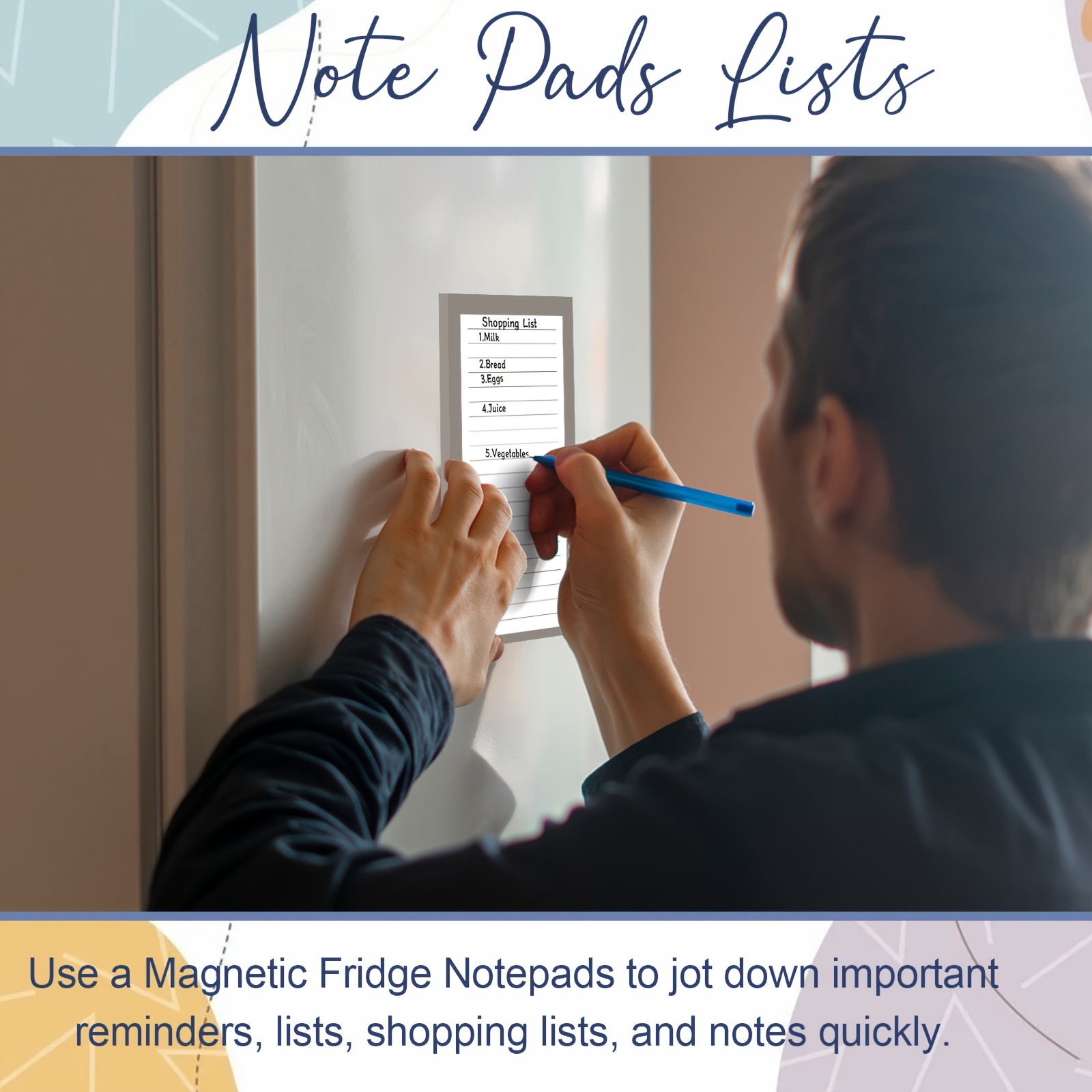 Juvale Beste papieren groeten magnetische notitieblokken (6-pack) - magnetische notitieblokken voor boodschappenlijstjes, notities maken - 6 kleurrijke fruitontwerpen - 8,9 x 22,9 centimeter, 60