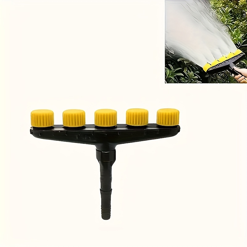 handheld 5 head garden sprayer with multiple nozzles plastic watering sprinkler for flower and vegetable gardening with 1 inch 1 2 inch adapter included multipurpose plastic sprayer components details 7
