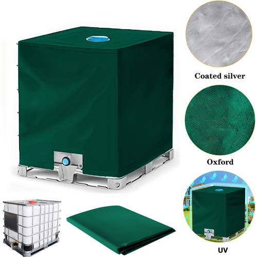 für 1000l outdoor-wassertankabdeckung - grün/blau wassertank-schutz, oxford-gewebe sonnenschutz