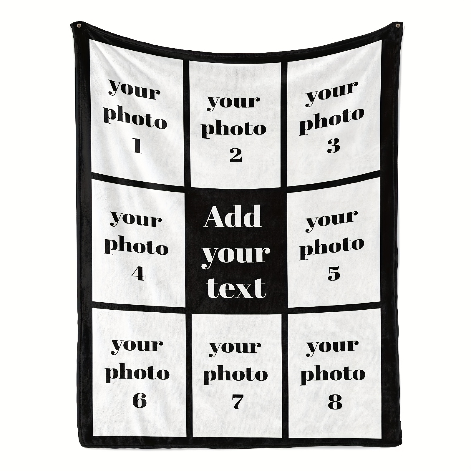 TEMU Personalized 8 Photos Collage Blanket, Custom With Photos & Text, Soft Flannel Blanket, Pink Borders - Birthday, Anniversary, Christmas Gift For