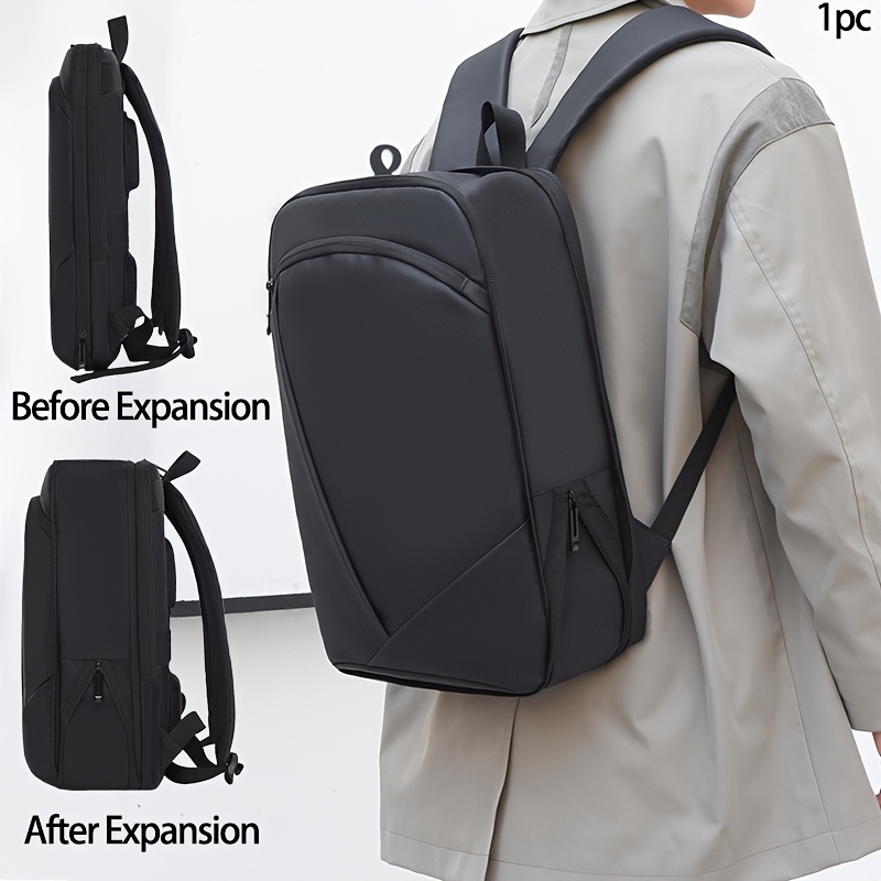 17-INCH Laptop Bag Expandable Backpack, Ultra-thin with Cushion Computer  Bag, Multi-functional Lightweight Solid Color Casual * Large Capacity &  Multiple Pockets, Durable Nylon, for Work, School, ...
