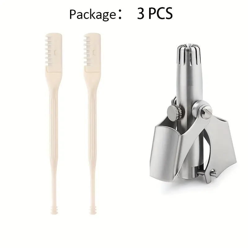manual nose hair trimmer set for men and women stainless steel 12 teeth   nasal hair clippers waterproof   battery free with clean brush travel organizer Product details 0
