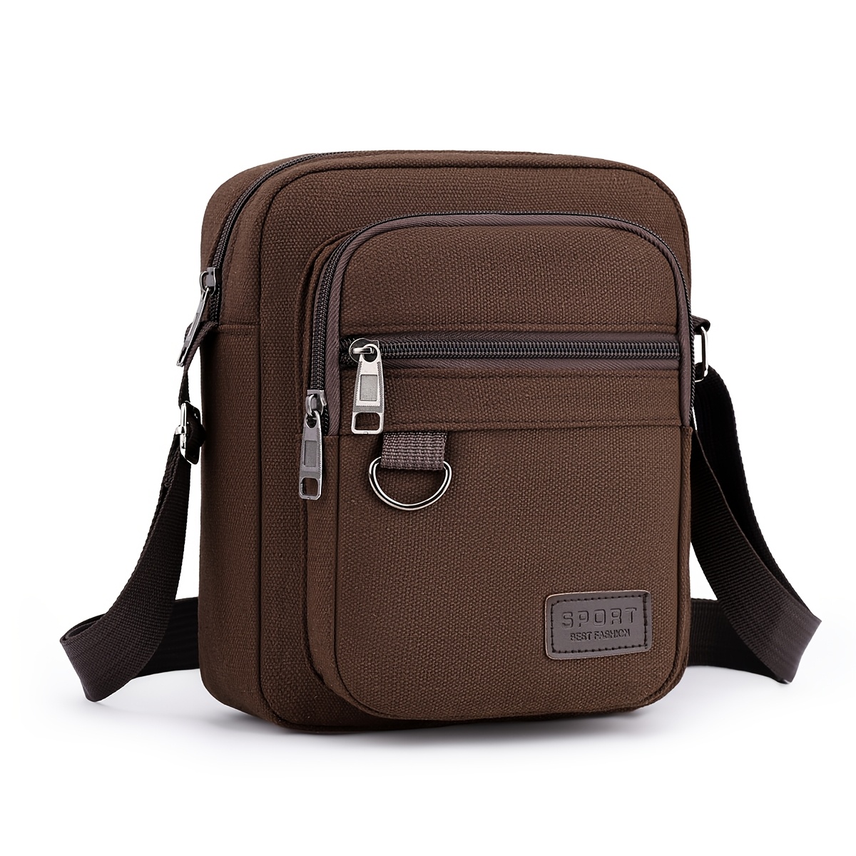 TEMU Oxford Fabric Men's Small Sling Bag, Durable Multi-pocket Shoulder Bag For Casual Sports & Daily Use