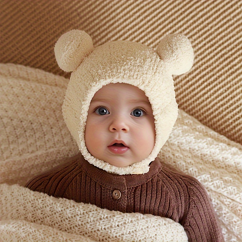 

1pc Adorable Hat - , , And Thickened Knitted Ear For And - For Parties, Gatherings, And , Suitable For 3-12 Months Old, 42-46cm