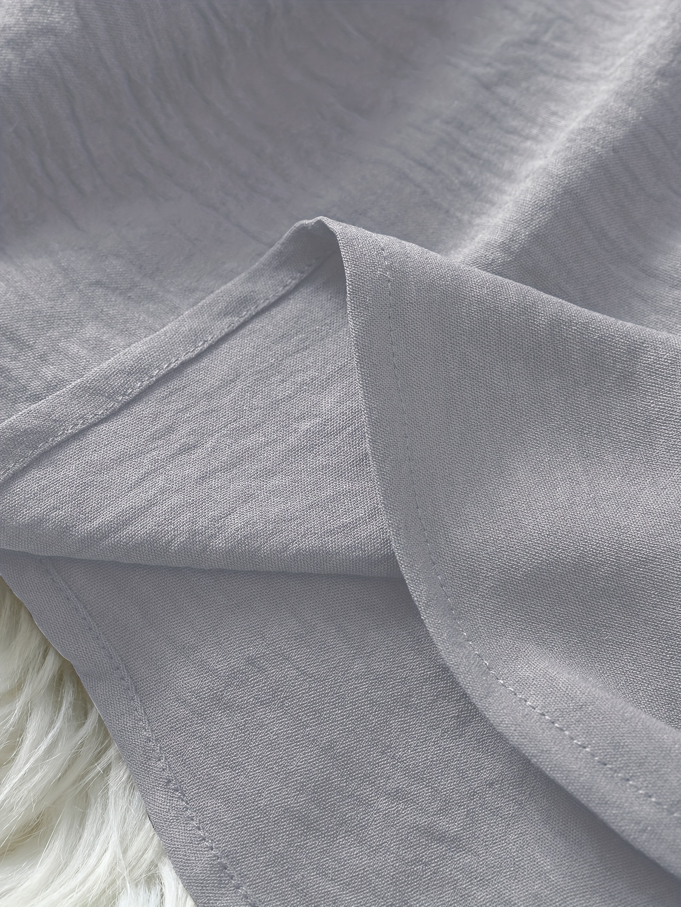 womens v neck drop shoulder sleeve solid color loose short sleeve shirt details 4