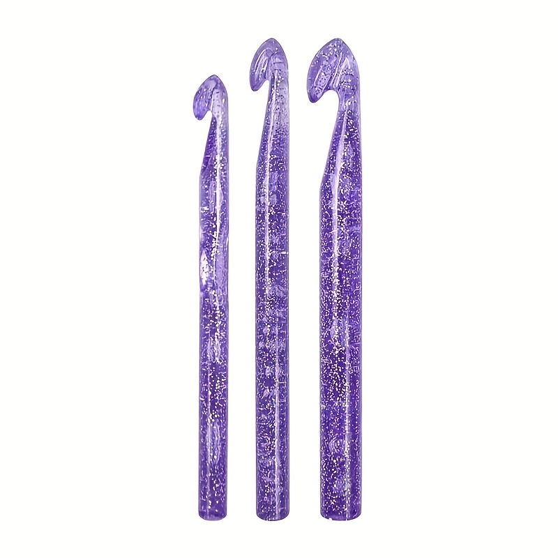 Image of 3pcs/ Set 10-15mm Plastic Transparent Crochet Hook Wool Knitting Crochet Set Crochet Hooks For Crocheting Yarn Diy
