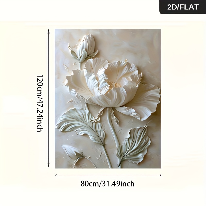 Image of 2d Flat, 2d Flat, 1pc 31.49 .24in/80cm X 120cm Frameless Modern Abstract Flower Print Art Wall Art Canvas Painting Art For Living Room Modern Canvas Poster For Bedroom And Living