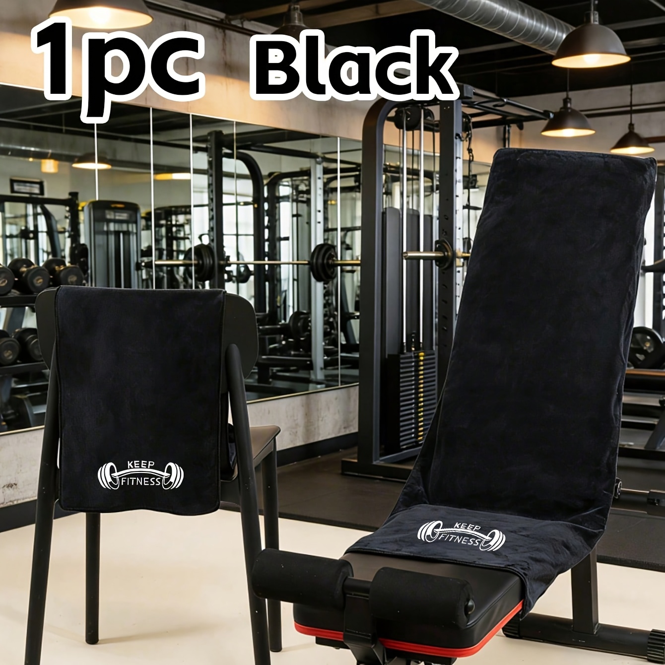 E-shop Anti-Rutsch Fitnessgerät Matte Handtuch, Fitnessstudio Handtuch, Sport Handtuch, Eck-Loop-Design, Strapazierfähiges Weiches Saugfähiges Tuch