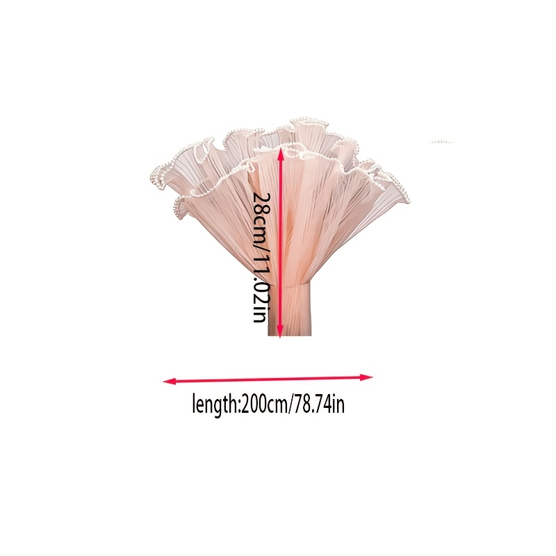 Mesh Tissue Paper, Bouquet Gauze, Bouquet Wrapping Net, Used For Wrapping , Featuring A Faux Pearl Trim Design, Suitable For Bouquet Wrapping. Pleated Translucent Papers Are An For Party Decorations