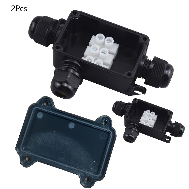 TEMU 1 stuks/2 stuks IP68 Koppeldoos 2-weg 3-weg 3mm-6.5mm Kabelconnector Gesealde Brandwerende Elektrische Buitenbox