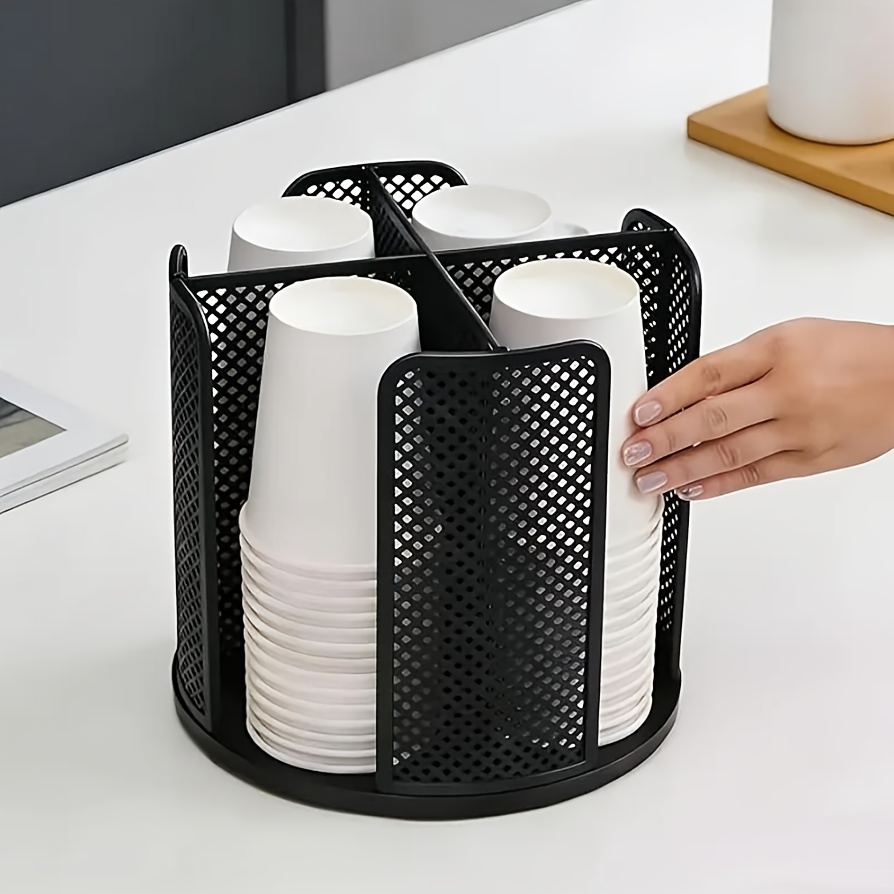 elegant disposable cup holder disposable cup dispenser tabletop water cup storage rack coffee and tea cup storage rack desktop display rack 360 rotatable
