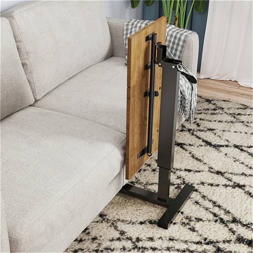 adjustable pneumatic overbed table with wheels split top bedside bed table with tray rolling laptop computer standing desk cart for and home use