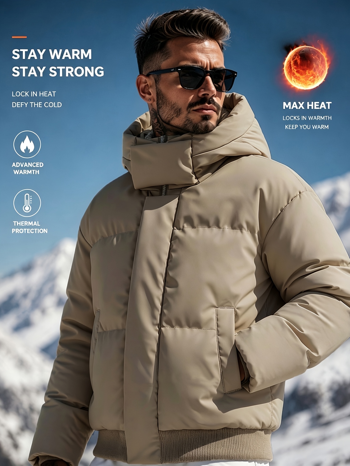 Men's Hooded Short Jacket for Autumn/Winter