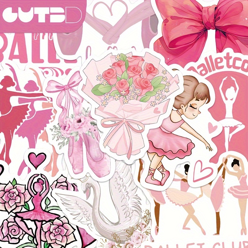 

Gutbd Ballet Themed Stickers 50-count, Cartoon Dance Decals, Cute Creative Pvc Decorative Skins For Tablet, Laptop, Phone Case, Scrapbooking, Party Decor