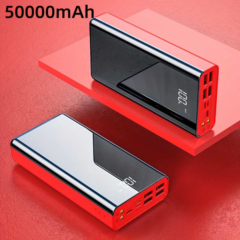 50000mah Power Bank With Flashlight | 22.5w Fast Charging | Portable Backup Battery For Travel & Outdoor Use