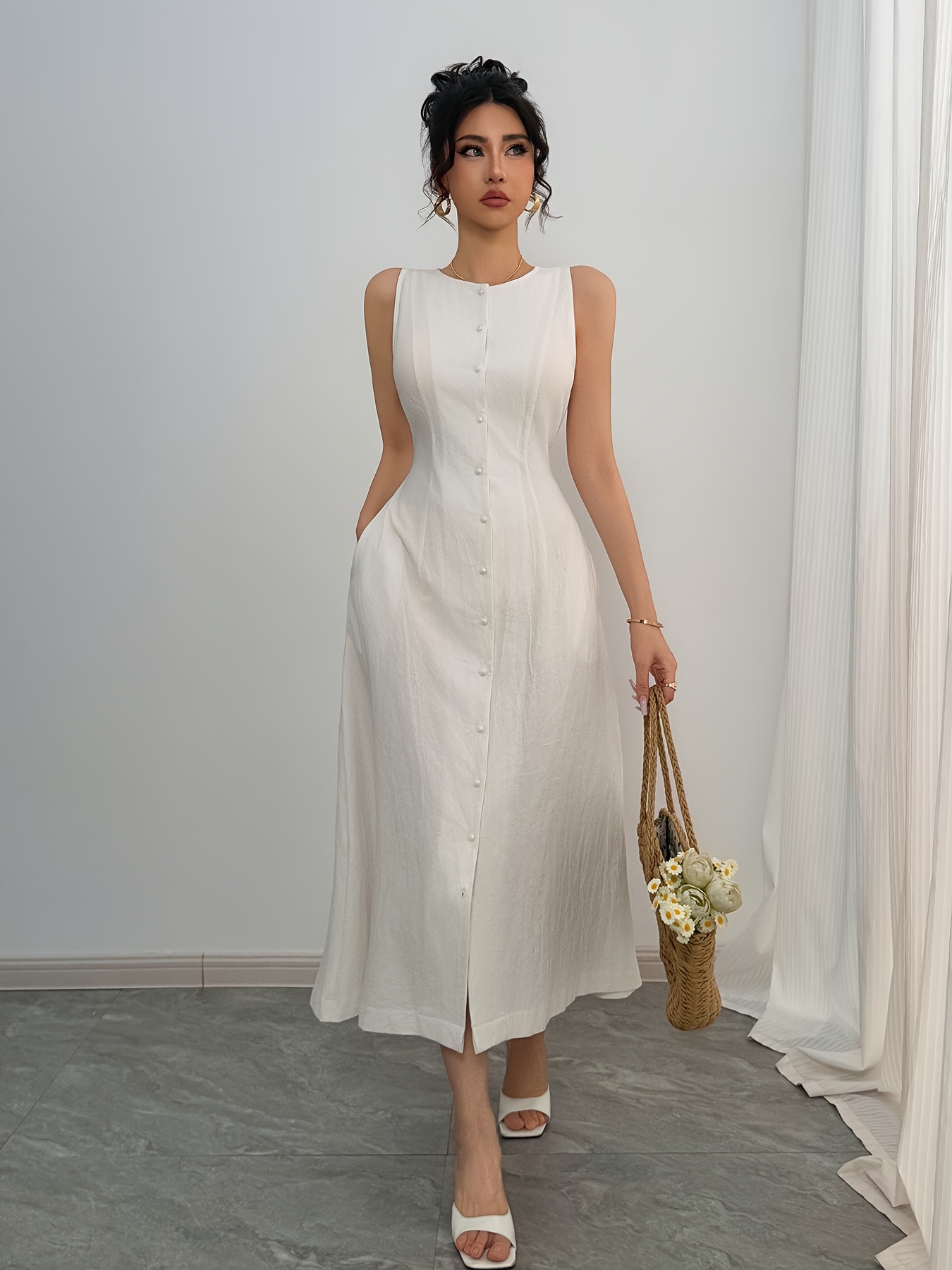 Semi Formal Fancy White Cocktail Dress Dresses Women MIOL Elegant