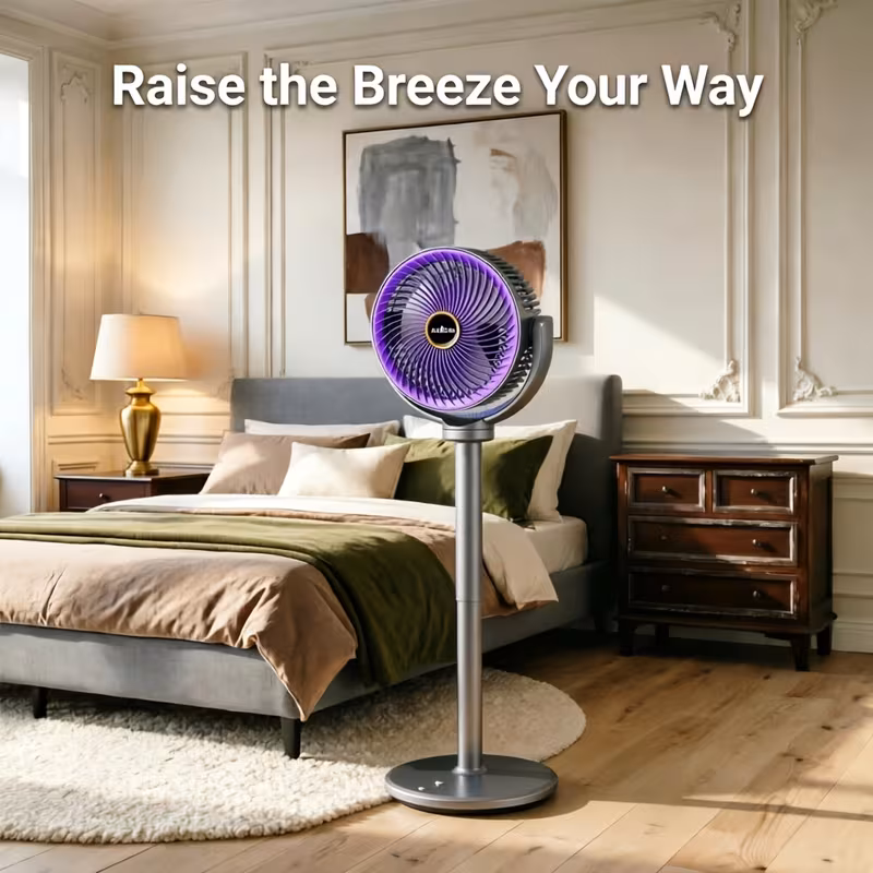 all in one adjustable floor fan 5 speed settings usb charging port 360 degree adjustment three blade fan design high power large capacity battery great companion for home bedroom living room camping fishing and work Product details 6