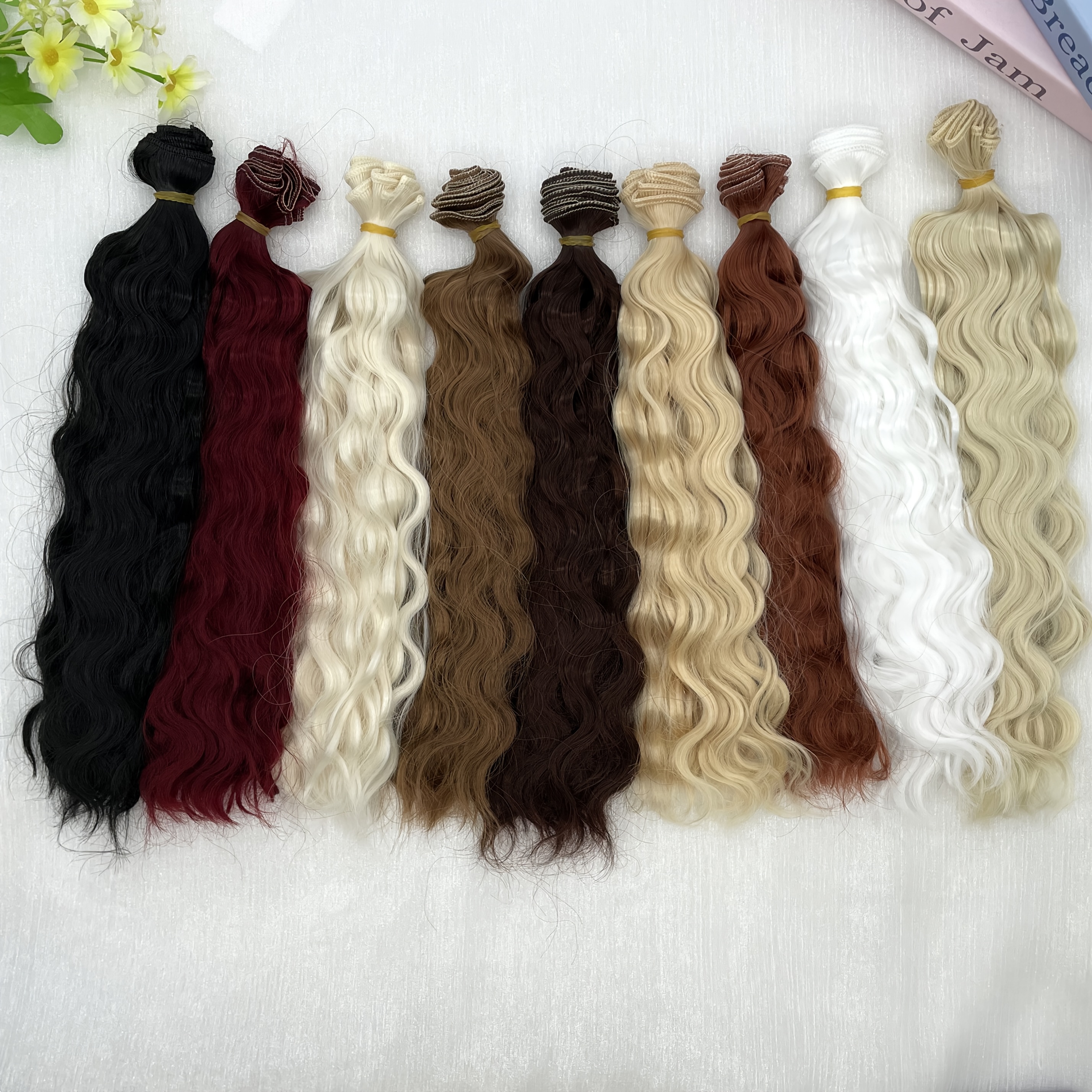 1pc of 12 inch solid color doll wig weft smooth and   trimmed wig weft doll wig additions suitable for adult female beginners