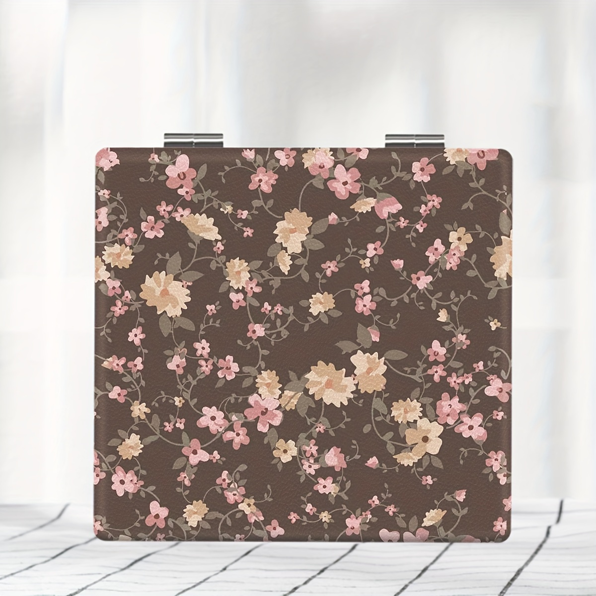 Portable Pocket Makeup Mirror HD Floral Series Small Mirror