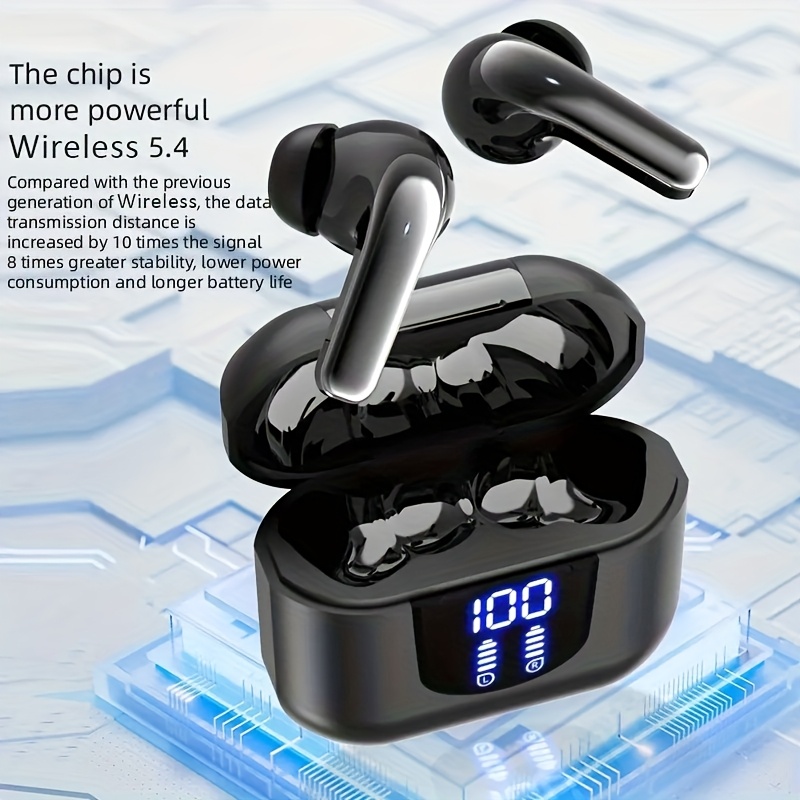Fones de Ouvido Sem Fio, Bluetooth 5.4, Alto-Falantes de 13mm 10