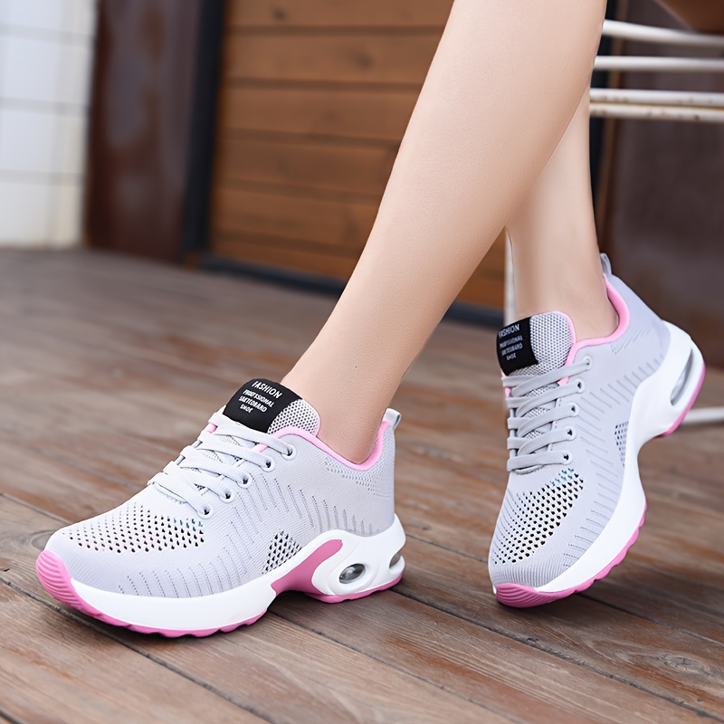 

Women's Breathable Running Sneakers With Air Cushion Sole, Comfortable Lightweight Fashion Athletic Shoes For Summer Casual Wear