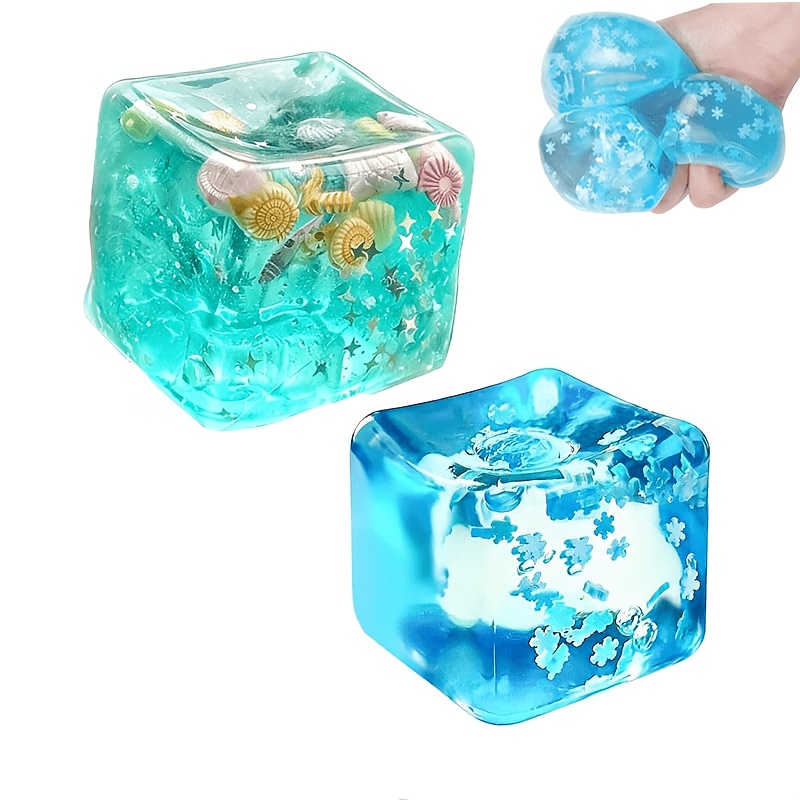 2pcs Slow Rise Cube Of Cube Toy, Sensory Stress Ball For Anxiety Relief, Ideal For Classroom Rewards