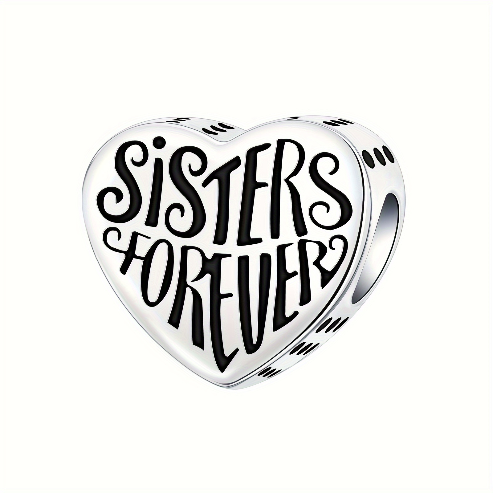 

925 Sterling Silver Sisters Forever Love Beads Charm Fit Original Charms Bracelets Women Diy Jewelry Gift