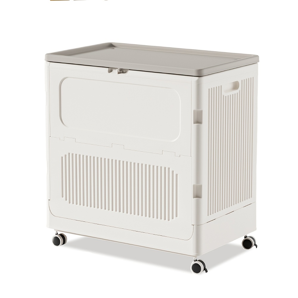 Image of Plastic Laundry Basket With Lid 123l Large Bin Storage Home Organizer Hamper With Wheels, Slim Dirty Clothes Basket For Bathroom Bedroom Narrow Storage, Laundry Baskets