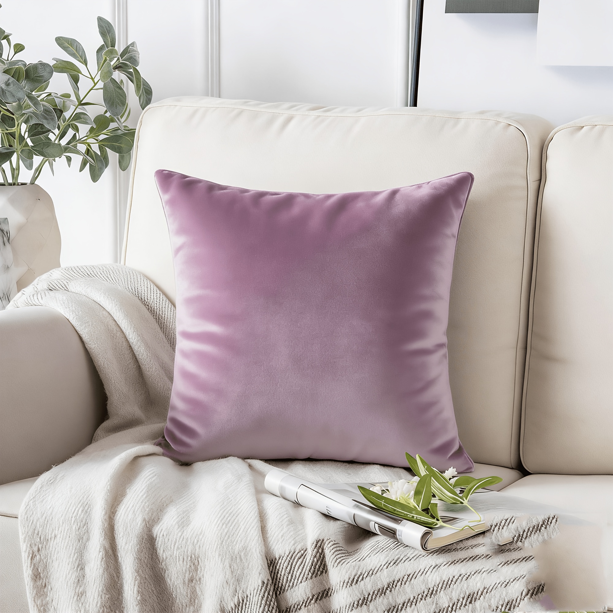 A Plain Cushion Cover Without Filling, Designed For Velvet Sofa Pillows, For Home Decoration