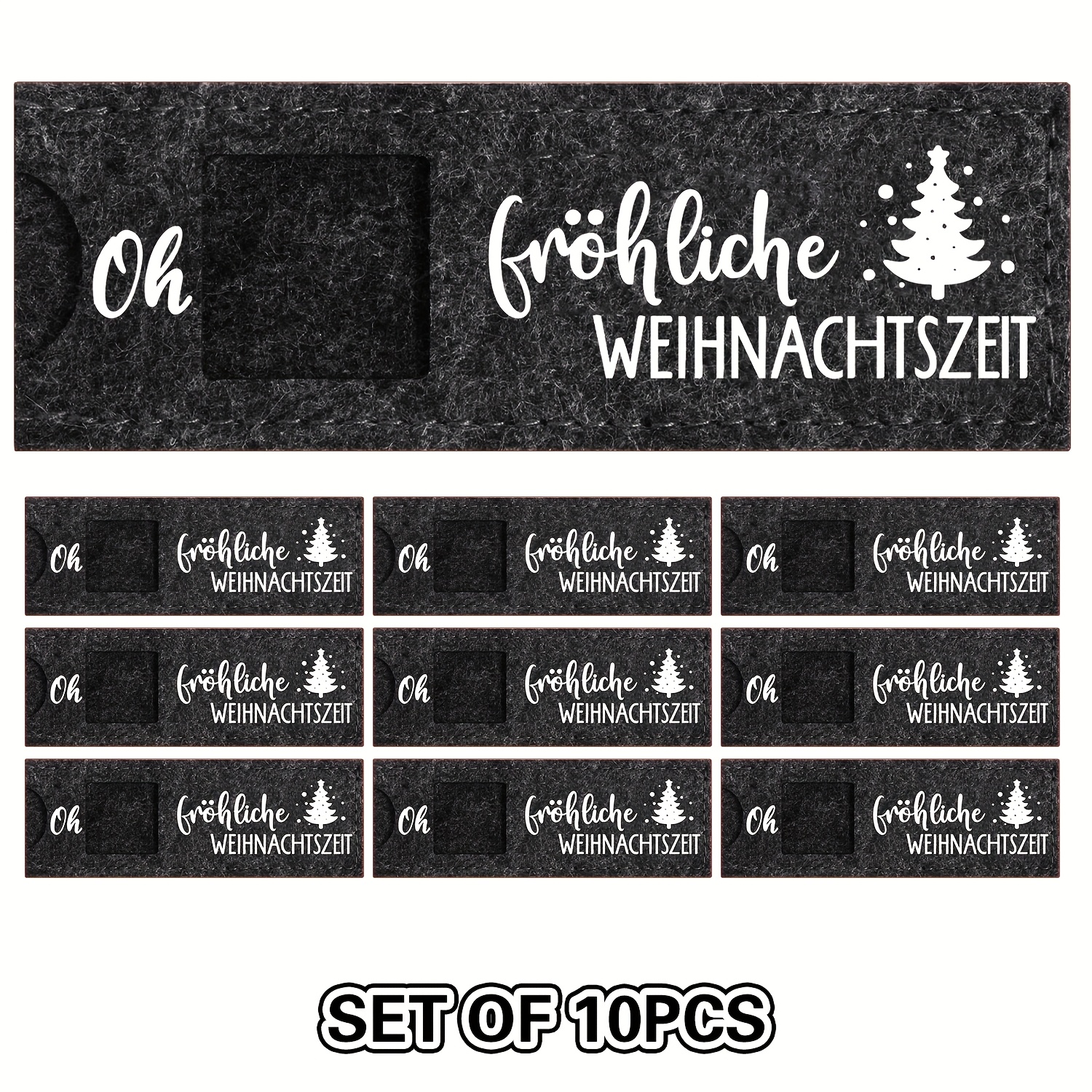 Image of 10 German Christmas Gift Bags - German - Oh - Fröhliche - Weihnachtszeit - Merry Christmas Gift Chocolate Box Felt Gift Packaging - Christmas Gifts - Santa Claus Gifts, Chocolate Bar Gift Bag Gift Bag