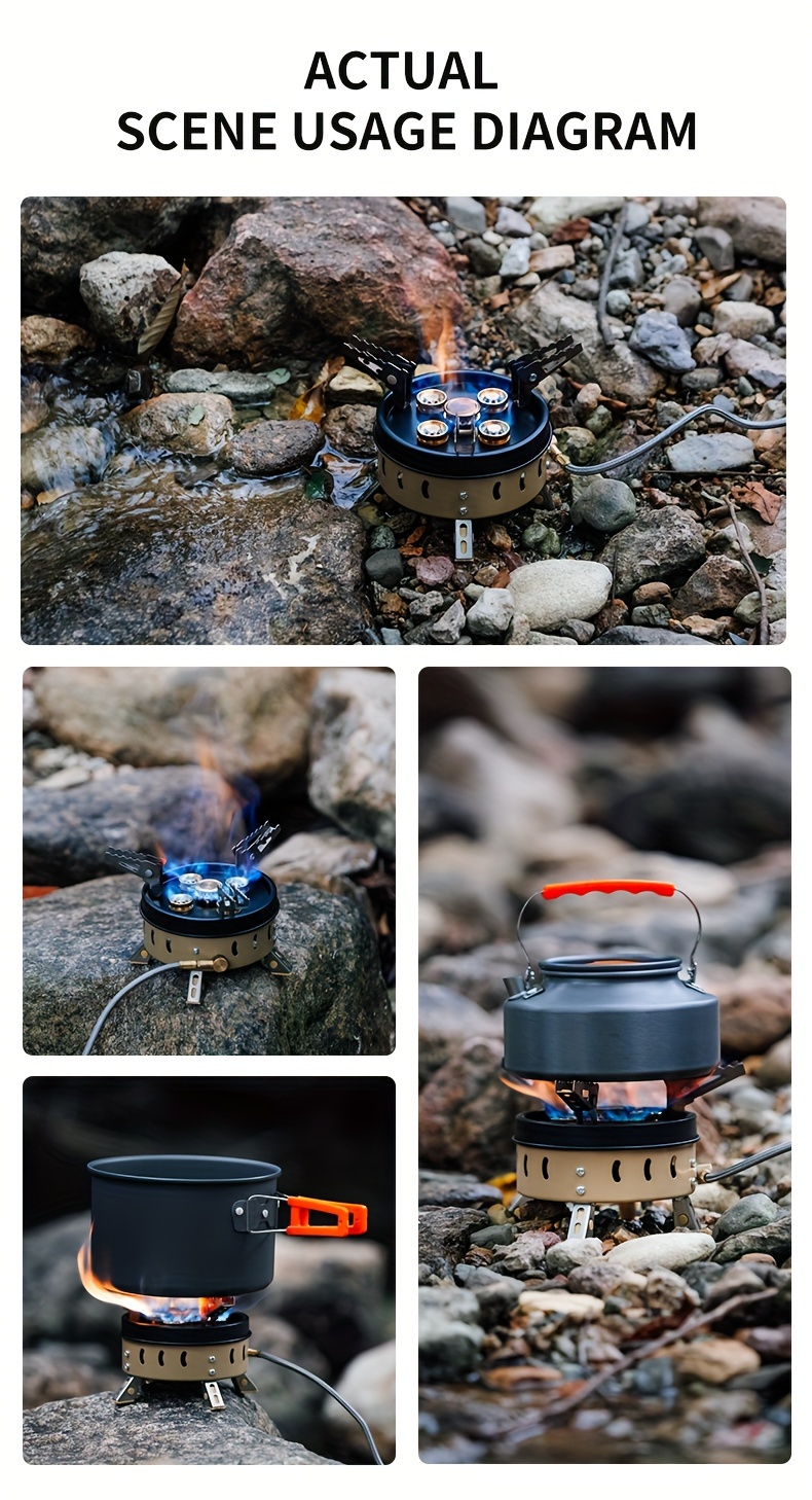 beş yanmalı ve beş çekirdekli yüksek güçlü gaz ocağı, mini   ocağı, outdoor maceralar, yürüyüş ve park toplantıları için, rüzgar korumalı gaz yanıcı, depolama çantası ile taşınabilir ve   kullanım, şükran günü, noel, cadılar bayramı, bağımsızlık günü hediyeleri için i̇deal, park toplantı ocağı | rüzgar korumalı ocağı | kompakt tasarım ayrıntılar 7